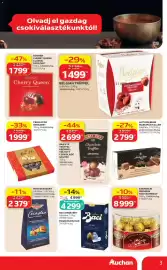 Auchan akciós újság Oldal 3: Anthon Berg Marcipán Tallér €2.799,00, SZERENCSI PREMIUM KONYAKMEGGY €8.999,00