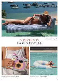 Myer catalogue Page 4: SUMMER SUN FROM SUNNY LIFE LIFE Sunnylife Luxe Lie-On Lounger Float Le Weekend From $199.99 Sunnylife