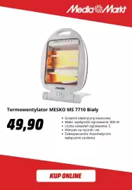 Media Markt gazetka Strona 2: Termowentylator Mesko Ms 7710 biały €49,90