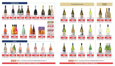 Ultra Liquors catalogue Page 2: Spier Sauvignon Blanc €74,99, De Krans Moscato Rosé €79,99