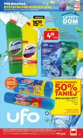 Polomarket gazetka tydzień 41 Strona 67: Zawieszka do WC UFO morska 2-pak €4,99, Płyn do toalet Domestos Pine Fresh €15,99