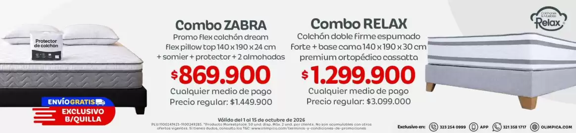 Catálogo Olímpica Página 5: Exclusivo - combo zabra €869.900,00