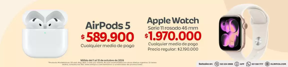 Catálogo Olímpica Página 8: Apple - airpods 5 €589.900,00