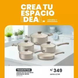 Catálogo Tiendas EFE Página 7: CREA TU ESPACIO IDEAL. VER MÁS > TRAMONTINA JUEGO DE OLLAS 9PZS VERONESE BEIGE 28699/316