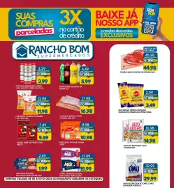 Catálogo Rancho Bom Supermercados Página 1: Refrigerante Água da Serra 2lt €5,99, Macarrão Sêmola Rosane €3,49