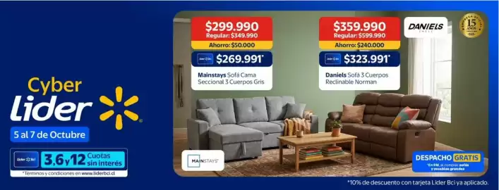 Catálogo Lider Página 7: Sofa 3 cuerpos reclinable norman €323.991,00