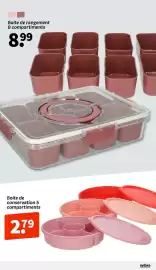 Catalogue Wibra page 9: Boîte de rangement 8 compartiments €8,99, Boite de conservation 5 compartiments €2,79