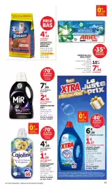 Catalogue Bi1 page 15: Ariel - lessive all in 1 pods €7,44, X-tra - lessive liquide total €6,39