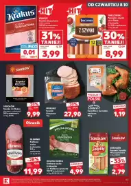 Kaufland gazetka tydzień 41 Strona 43: Dolina Dobra Kiełbasa sucha krakowska €4,99, Morliny Szynka klasyczna €27,90