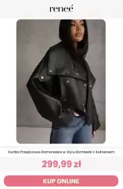 Renee magazyn tydzień 41 Strona 4: Kurtka Przejściowa Ramoneska w Stylu Bomberki z Kołnierzem €299,99