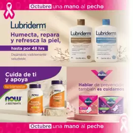 Catálogo FarmaTodo semana 41 Página 7: & Octubre una mano al pecho Lubriderm J-30-482574-2 Humecta, repara y refresca la