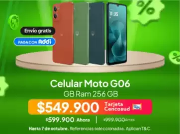 Catálogo Jumbo Página 8: Celular moto g06 gb ram 256 gb €549.900,00