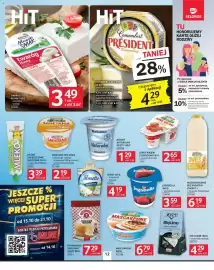 Selgros gazetka Strona 12: Camembert PRÉSIDENT Naturalny €4,29, Mleko Łaciate Mazurski Smak Twaróg tłusty €3,49