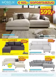 Möbelix Prospekt woche 41 Seite 4: € 100,- SOFORTABZUG MÖBELIX €100,- Kost' fast nix! GROSSE STOFF- UND FARBAUSWAHL ECKSOFA