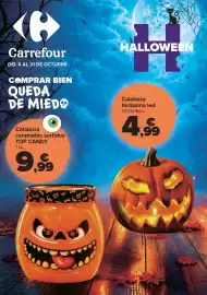 Folleto Carrefour Página 1: Top candy calabaza caramelos surtidos €9,99, Calabaza fantasma led €4,99