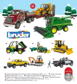 Mills Fleet Farm weekly ad Page 9: MACK bruder A bruder TOP ΤΟΥ 4CX LEST 40X 7670 JOHN DEERE 6259 B CAT CALL 911 CAT POLICE