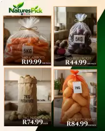 Take 'n Pay catalogue Page 10: NaturesPick 5KG CARROTS €19,99, 7KG BUTTERNUT €84,99