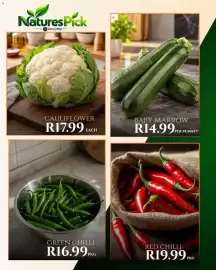 Take 'n Pay catalogue Page 8: Green Chilli €16,99, NaturesPick Cauliflower €17,99