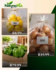 Take 'n Pay catalogue Page 9: NaturesPick 1KG LEMON €8,99, Onions €59,99