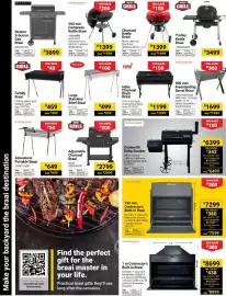 Builders Warehouse catalogue Page 16: 1 m Contractor's Built-in Braai €8.699,00, Megamaster Adventurer Portable Braai €649,00