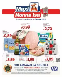 Volantino Maxi Nonna Isa Pagina 1: Maxi Nonna Isa Promozione dal 6 al 18 Ottobre 2026 100% Sardi Mortadella Bologna IGP