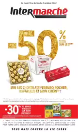 Catalogue Intermarché Express page 1: Du mardi 13 au dimanche 25 octobre 2026(a) Intermarché DE REMISE IMMÉDIATE 50% FERRERO