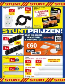Hubo folder Pagina 8: 3-voudig stopcontact €2,99, Batterij 8 x AA of 8 x AAA €6,80