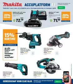 GAMMA folder Pagina 11: Makita LXT lader DC18RC €71,99, Makita 18v lxt accu haakse slijper 125 mm €169,15