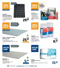 GAMMA folder Pagina 20: Gyproc gipsplaat Habito €25,99, Knauf spuitgips MP 75 E €13,69