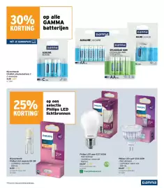 GAMMA folder Pagina 39: Philips led peer e27 100w €11,47, Philips LED capsule G9 €6,74