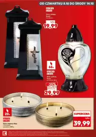 Kaufland gazetka tydzień 41 Strona 9: 20h wys. 9 cm śr. 24 cm Znicz otwarty Misa z 3 knotami, gramatura 1200 g OD CZWARTKU