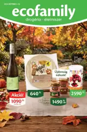 EcoFamily akciós újság Oldal 1: Varga borok €1.090,00, Wrap it! lágy tortilla €640,00
