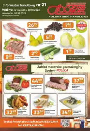 Społem Częstochowa gazetka Strona 1: Polędwiczki wieprzowe €26,99, Żeberka kąty €9,99