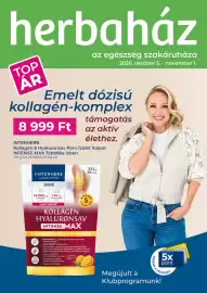 Herbaház akciós újság Oldal 1: herbaház az egészség szakáruháza 2026. október 5. - november 1. TOP ÁR Emelt dózisú