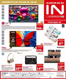 Interspar Flugblatt Seite 24: NABO kabellose Kopfhörer T-WALK €29,90, SIMPEX Tischsteckdose 4-fach mit Schalter €6,99