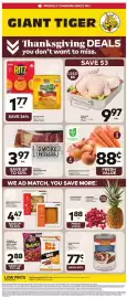 Giant Tiger flyer week 41 Page 1: Foodland yellow onions €0,88, Old Dutch chips or snacks €2,88