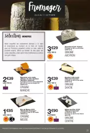 Catalogue Monoprix page 23: Monoprix Gourmet Mimolette extra vieille €2,39, Selles-sur-Cher A.O.P. Monoprix Gourmet €3,90