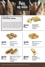 Catalogue Monoprix page 27: Suisse pépites de chocolat €1,80, Tresse érable pécane €1,80