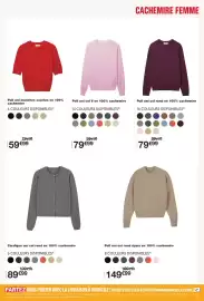Catalogue Monoprix page 3: Pull uni col rond en 100% cachemire €79,99, Pull uni col rond épais en 100% cachemire €149,00