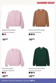Catalogue Monoprix page 5: Pull uni col rond en 100% cachemire €49,99, Cardigan uni 100% cachemire €49,00
