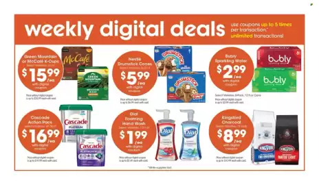 Pick'n Save weekly ad week 41 Page 3: Green Mountain or McCafé K-Cups €15,99, Cascade Action Pacs €16,99