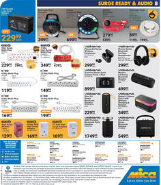 Mica catalogue Page 8: Kosmo-Reel Plastic Extension Reel €699,99, Ellies 4 Way High Surge Multi-Plug €349,99