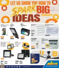 Mica catalogue Page 1: FLASH Solar Street Light Pro €999,99, HellermannTyton 7 Day Digital Geyser Timer €299,99