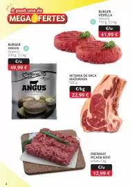 Folleto GM Cash & Carry Página 2: Mitjana de vaca madurada €11,49, Simon's burger angus €49,99