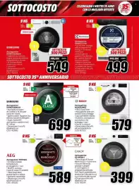 Volantino MediaWorld Pagina 32: Samsung Asciugatrice €549,00, Asciugatrice Electrolux €499,00