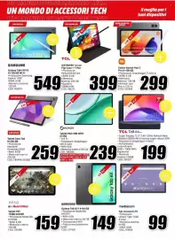 Volantino MediaWorld Pagina 10: TCL TAB A1 Plus €199,00, Mediacom Tab Azimut4 LTE €99,00