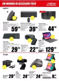 Volantino MediaWorld Pagina 12: Webcam C270 HD Logitech €22,99, Tastiera K400 €29,90