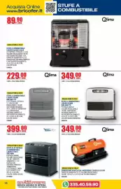 Volantino Bricofer Pagina 14: Stufa a combustibile liquido Qlima €229,00, Stufa a combustibile liquido Qlima €349,00