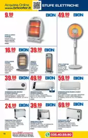 Volantino Bricofer Pagina 18: Termoconvettore da pavimento Sarandi' Bion €69,90, Torretta carbonio Chacarita Bion €39,90
