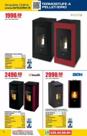 Volantino Bricofer Pagina 6: Termostufa a pellet Sandy €2.490,00, Termostufa a pellet Vesta Mod.24 Bion €2.990,00